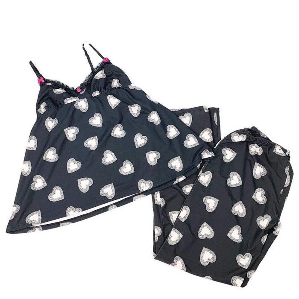 BETSEY JOHNSON Pajama Sleep Set Hearts Sz S/M